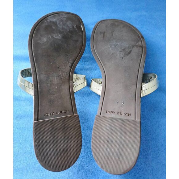 Tory Burch Sandals Miller Metallic Gold Leather Size 10 - Picture 7 of 7